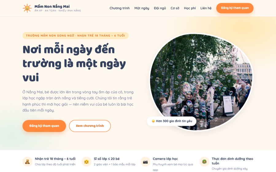 Ảnh xem trước website Mầm Non Nắng Mai