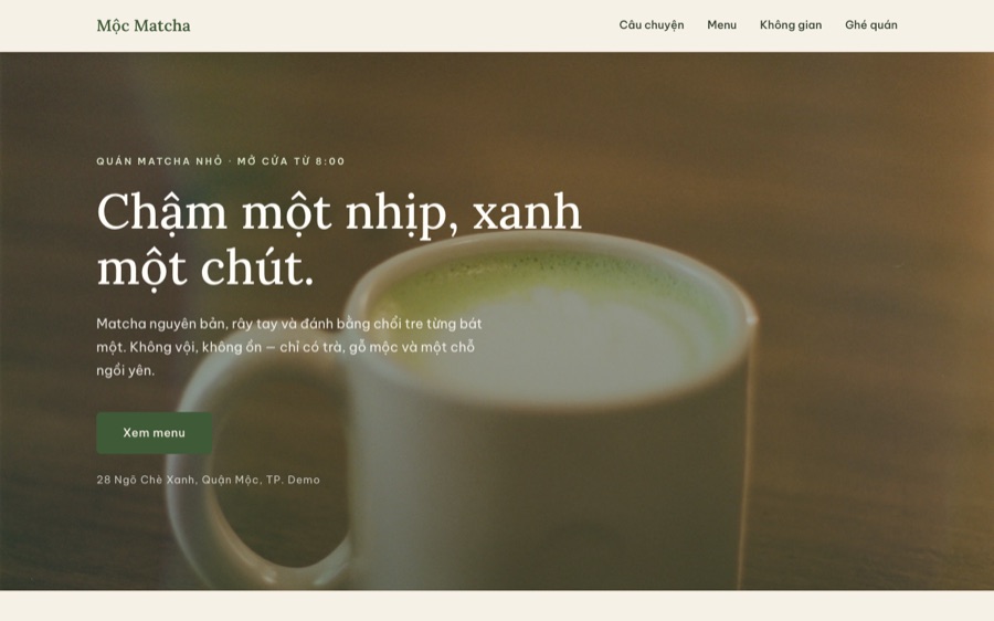 Ảnh xem trước website Mộc Matcha