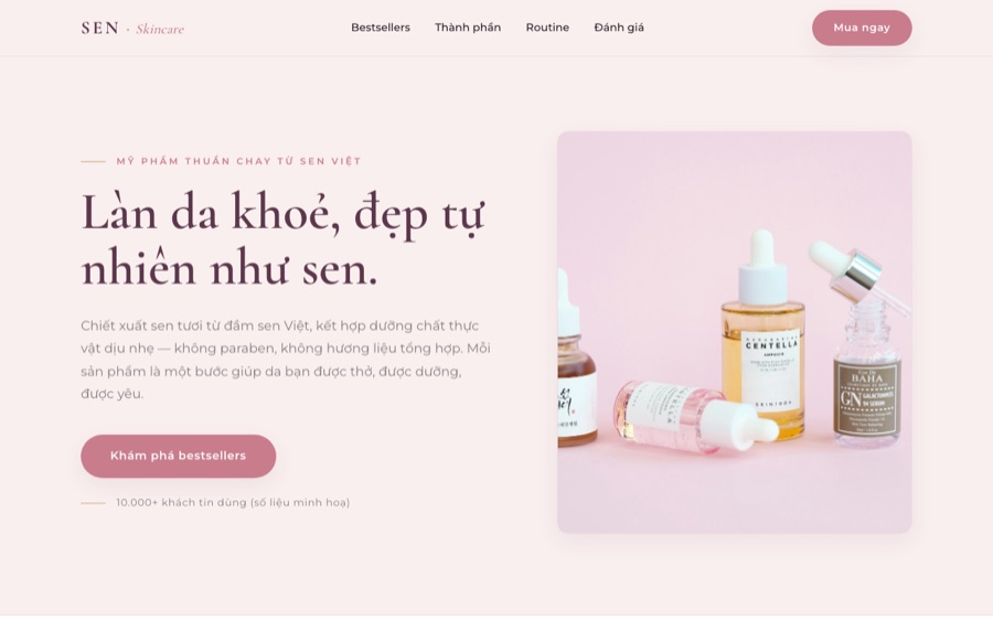 Ảnh xem trước website SEN Skincare